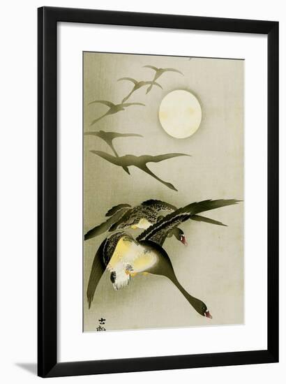 Geese and the Moon-Koson Ohara-Framed Giclee Print