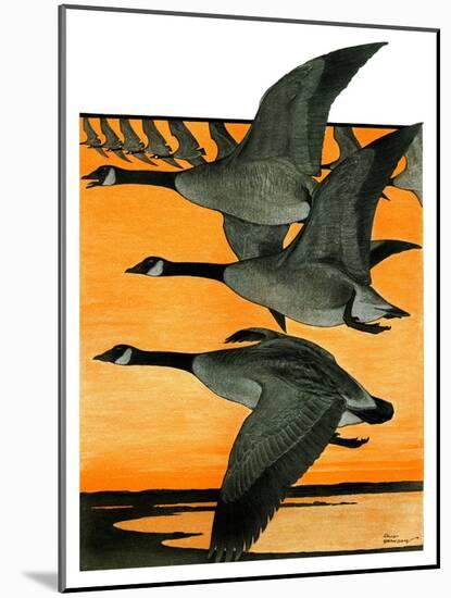 Geese Flying in Formation-R.H. Gamble-Mounted Giclee Print