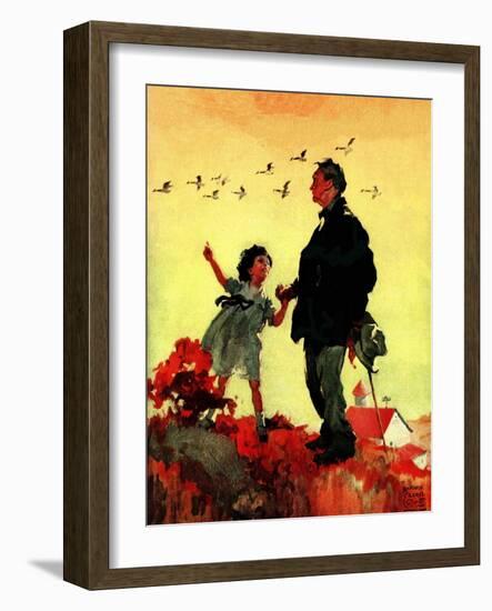 "Geese Flying South,"October 1, 1925-William Meade Prince-Framed Giclee Print