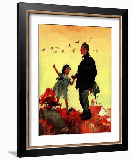 "Geese Flying South,"October 1, 1925-William Meade Prince-Framed Giclee Print