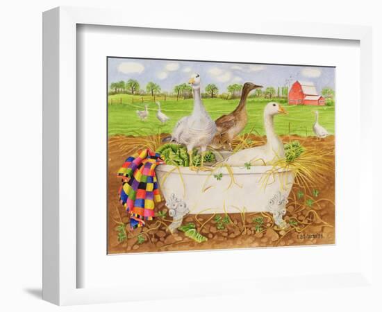 Geese in Bathtub, 1998-E.B. Watts-Framed Giclee Print