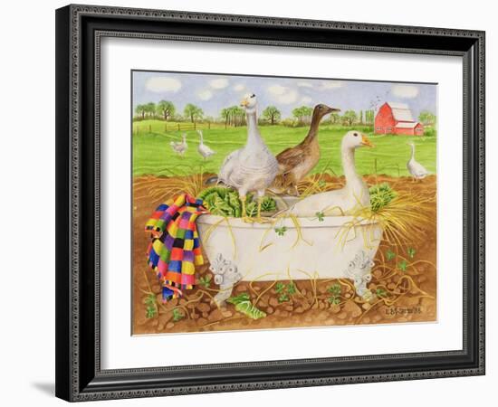 Geese in Bathtub, 1998-E.B. Watts-Framed Giclee Print