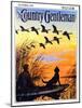 "Geese in Formation over Marsh," Country Gentleman Cover, October 1, 1930-Paul Bransom-Mounted Giclee Print