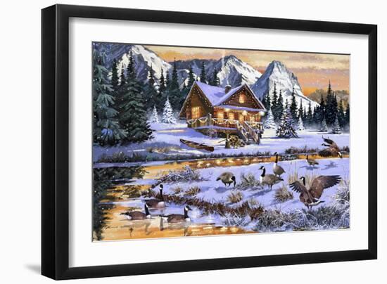 Geese on the Stream-The Macneil Studio-Framed Giclee Print