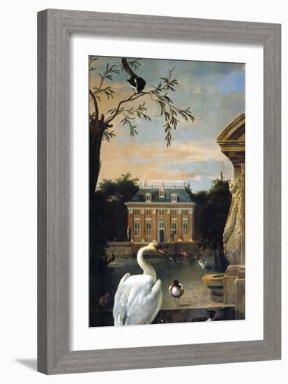 Gefluegel Im Hofe Eines Landhauses-Melchior d'Hondecoeter-Framed Giclee Print