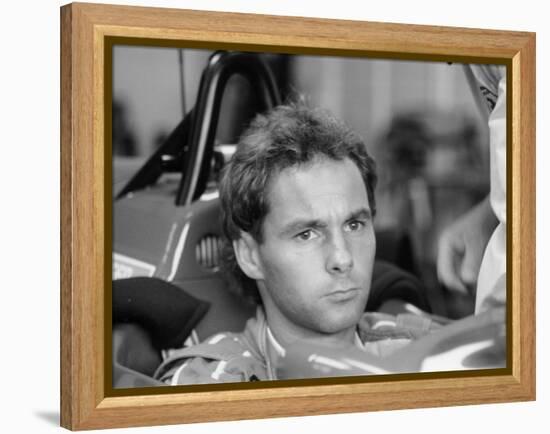 Gehard Berger with Ferrari, 1988-null-Framed Premier Image Canvas