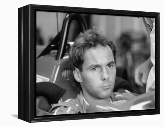 Gehard Berger with Ferrari, 1988-null-Framed Premier Image Canvas
