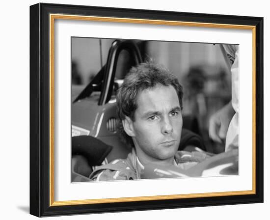 Gehard Berger with Ferrari, 1988-null-Framed Photographic Print