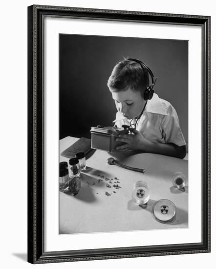 Geiger Counter with Earphones Sensitive Enough to Detect Radioactivity of a Watch-Bernard Hoffman-Framed Photographic Print