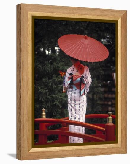 Geisha Girl with Kimono at Festival, Japan-Demetrio Carrasco-Framed Premier Image Canvas