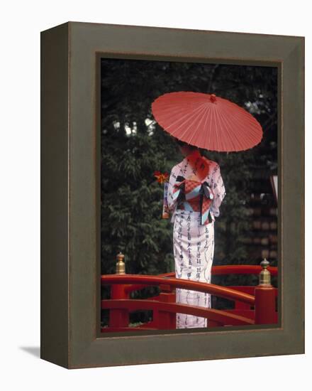 Geisha Girl with Kimono at Festival, Japan-Demetrio Carrasco-Framed Premier Image Canvas