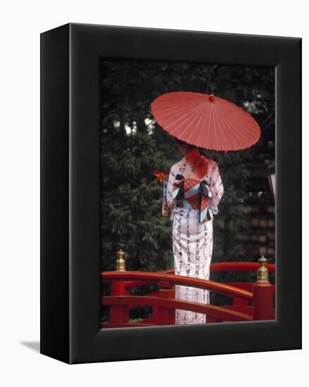 Geisha Girl with Kimono at Festival, Japan-Demetrio Carrasco-Framed Premier Image Canvas