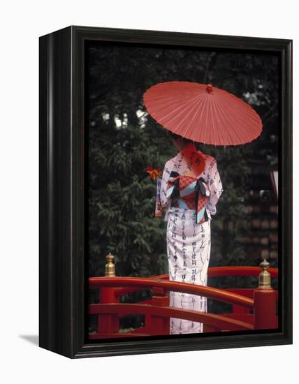 Geisha Girl with Kimono at Festival, Japan-Demetrio Carrasco-Framed Premier Image Canvas