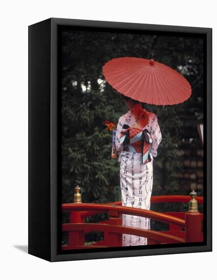 Geisha Girl with Kimono at Festival, Japan-Demetrio Carrasco-Framed Premier Image Canvas