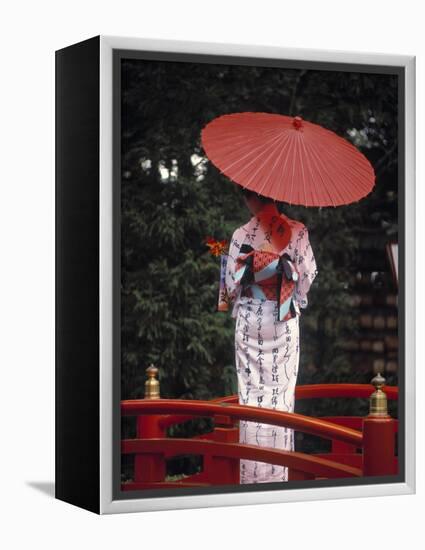 Geisha Girl with Kimono at Festival, Japan-Demetrio Carrasco-Framed Premier Image Canvas