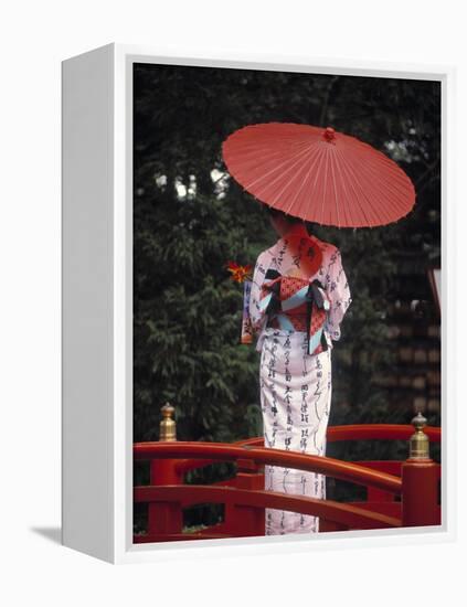 Geisha Girl with Kimono at Festival, Japan-Demetrio Carrasco-Framed Premier Image Canvas