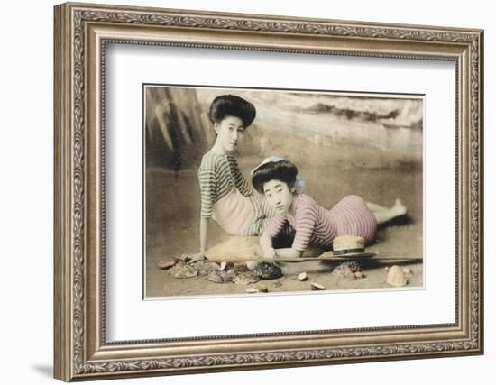 Geisha Girls at the Seaside, Japan-null-Framed Photographic Print