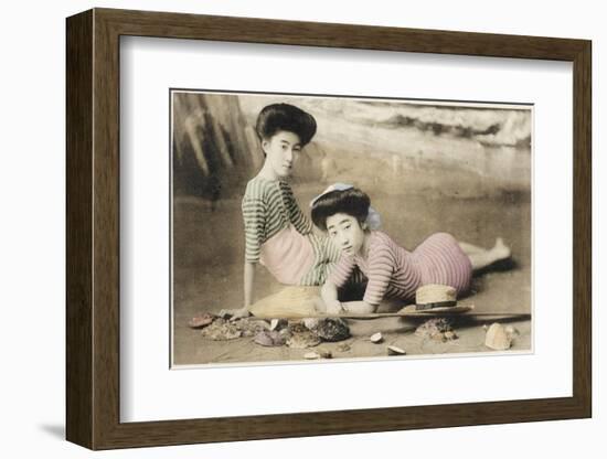 Geisha Girls at the Seaside, Japan-null-Framed Photographic Print