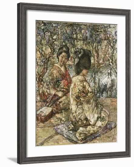 Geisha Girls in a Japanese Garden-Edward Atkinson Hornel-Framed Giclee Print