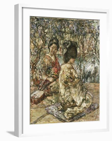 Geisha Girls in a Japanese Garden-Edward Atkinson Hornel-Framed Giclee Print