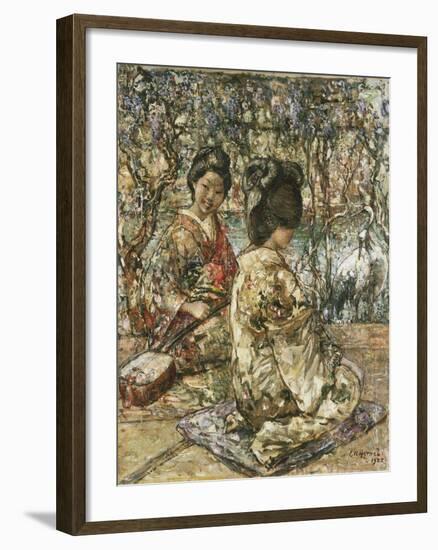 Geisha Girls in a Japanese Garden-Edward Atkinson Hornel-Framed Giclee Print