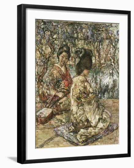 Geisha Girls in a Japanese Garden-Edward Atkinson Hornel-Framed Giclee Print