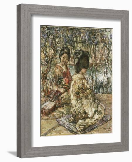 Geisha Girls in a Japanese Garden-Edward Atkinson Hornel-Framed Giclee Print