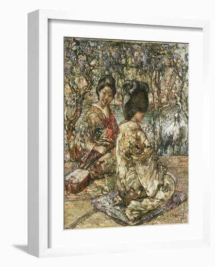 Geisha Girls in a Japanese Garden-Edward Atkinson Hornel-Framed Giclee Print