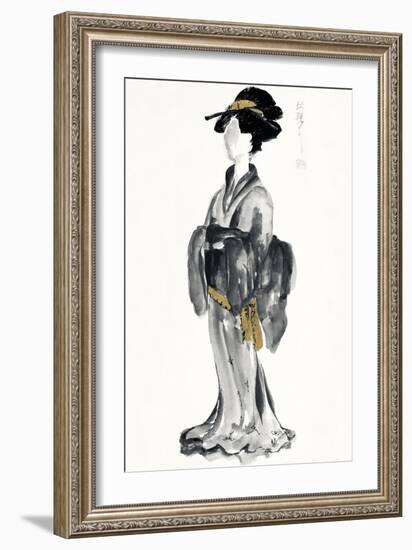 Geisha I Black and Gold-Chris Paschke-Framed Art Print