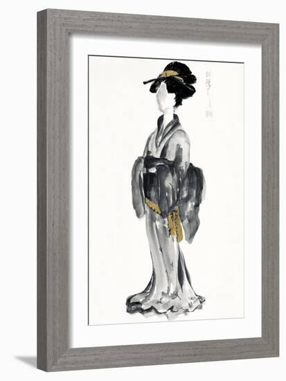 Geisha I Black and Gold-Chris Paschke-Framed Art Print