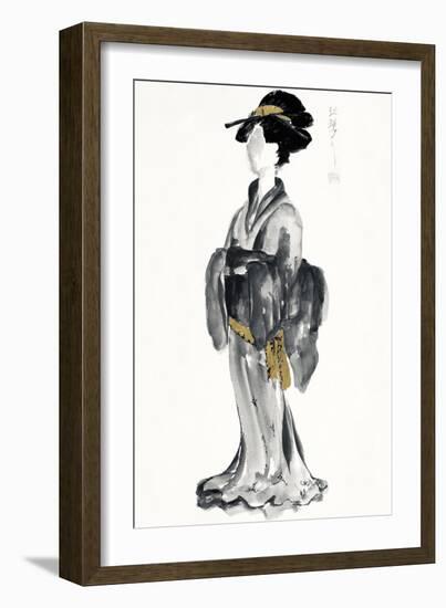 Geisha I Black and Gold-Chris Paschke-Framed Art Print