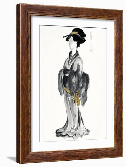 Geisha I Black and Gold-Chris Paschke-Framed Art Print