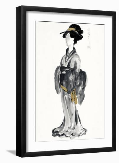 Geisha I Black and Gold-Chris Paschke-Framed Art Print