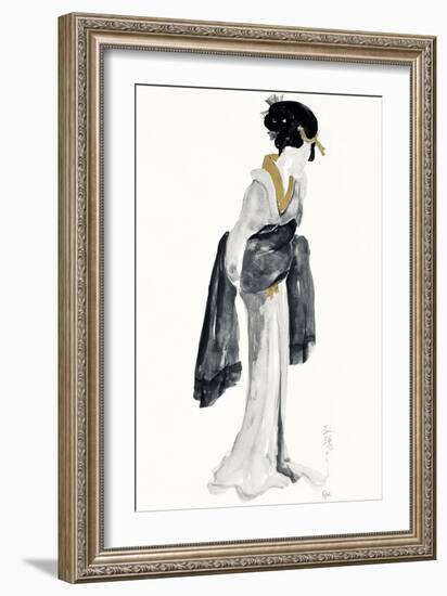 Geisha II Black and Gold-Chris Paschke-Framed Art Print