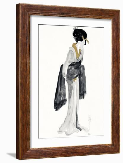 Geisha II Black and Gold-Chris Paschke-Framed Art Print