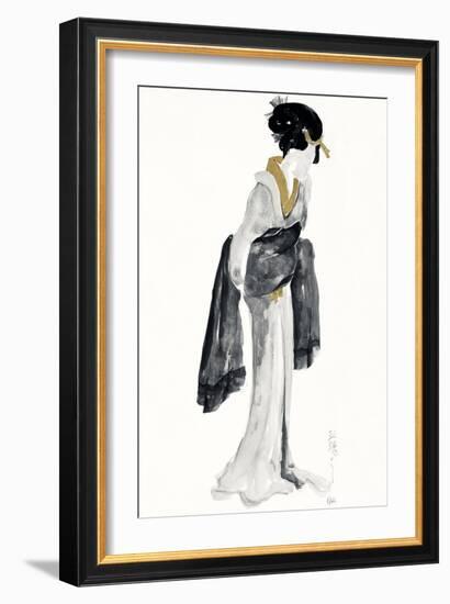 Geisha II Black and Gold-Chris Paschke-Framed Art Print