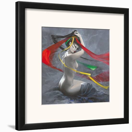 Geisha II-Cédric Cazal-Framed Art Print