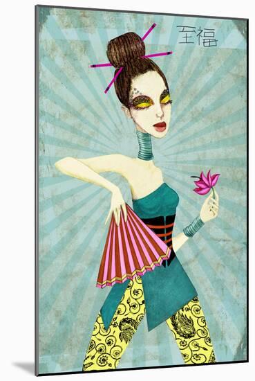 Geisha II-Jami Goddess-Mounted Art Print