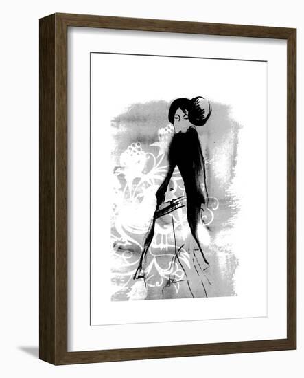 Geisha in Charcoal-FS Studio-Framed Giclee Print