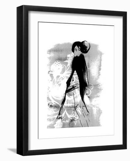 Geisha in Charcoal-FS Studio-Framed Giclee Print