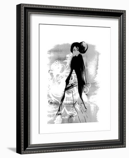 Geisha in Charcoal-FS Studio-Framed Giclee Print