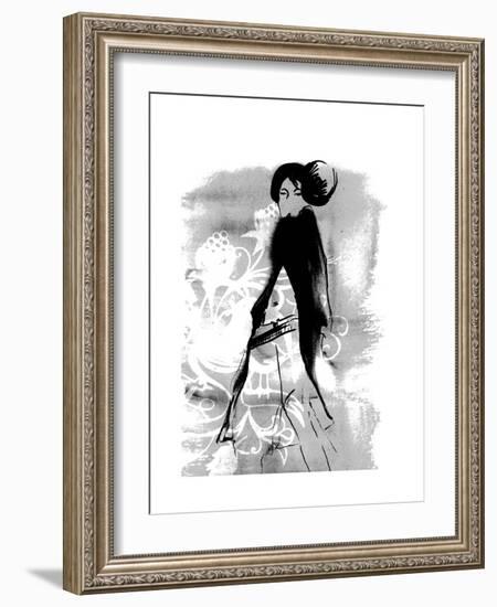 Geisha in Charcoal-FS Studio-Framed Premium Giclee Print