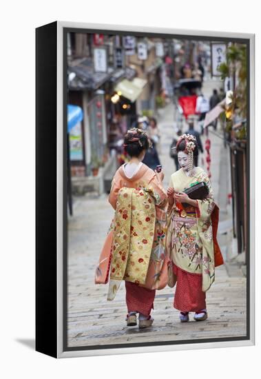 Geisha, Kyoto, Japan-Peter Adams-Framed Premier Image Canvas