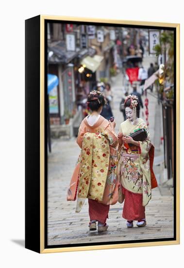 Geisha, Kyoto, Japan-Peter Adams-Framed Premier Image Canvas