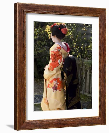 Geisha, Maiko in Gion, Kyoto City, Honshu, Japan-Christian Kober-Framed Photographic Print