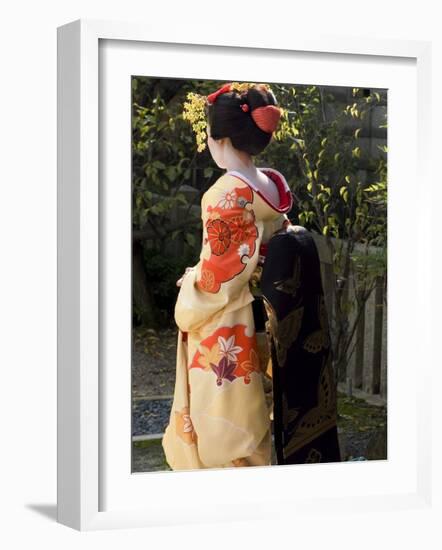 Geisha, Maiko in Gion, Kyoto City, Honshu, Japan-Christian Kober-Framed Photographic Print