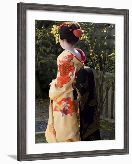 Geisha, Maiko in Gion, Kyoto City, Honshu, Japan-Christian Kober-Framed Photographic Print