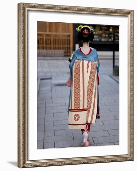 Geisha, Maiko in Gion, Kyoto City, Honshu, Japan-Christian Kober-Framed Photographic Print