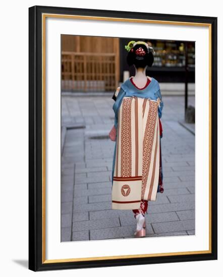 Geisha, Maiko in Gion, Kyoto City, Honshu, Japan-Christian Kober-Framed Photographic Print