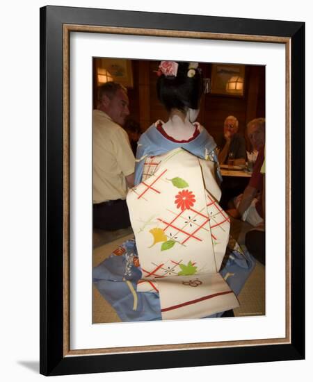 Geisha, Maiko (Trainee Geisha) Entertainment, Kyoto City, Honshu, Japan-Christian Kober-Framed Photographic Print